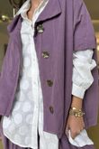 Made in Italy Cooper Needlecord Cap Sleeve Jacket Dewberry